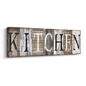 pinetree art rustic farmhouse kitchen wall decor canvas prints kitchen signs wall decor (with solid wood inner frame)