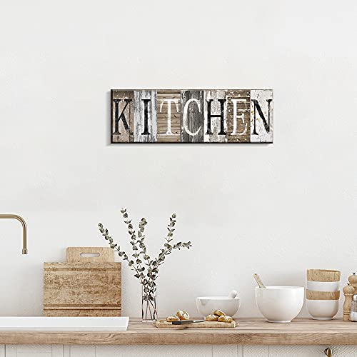 Pinetree Art Rustic Farmhouse Kitchen Wall Decor Canvas Prints Kitchen Signs Wall Decor (With Solid Wood Inner Frame)