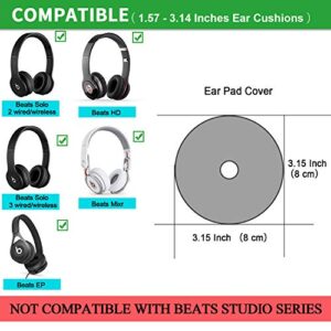 JARMOR Earpads Sweater Cover Protectors with Knit Fabric for Beats Solo 3 / 2 Wireless / Wired, Solo HD / Mixr / EP Headphones and Other Headsets with 1.57 - 3.14 Inch Ear Cushions [ 2 Pairs ] (Black)