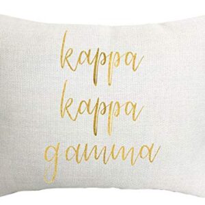 Sorority Shop Kappa Kappa Gamma Pillow – Gold Script Design, 12" x 16" Lumbar Pillow Sorority