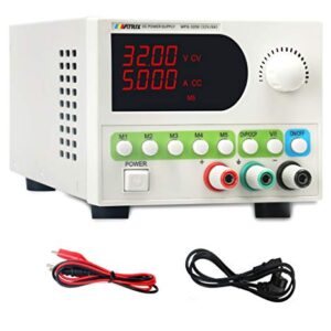 MATRIX DC Power Supply Variable 30V 5A Adjustable Switching Regulated DC Bench Power Supply 4-Digits LED Voltage and Current Display 32V/6A Output Coarse and Fine Adjustments with Alligator Leads