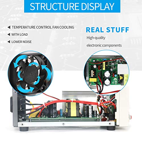 MATRIX DC Power Supply Variable 30V 5A Adjustable Switching Regulated DC Bench Power Supply 4-Digits LED Voltage and Current Display 32V/6A Output Coarse and Fine Adjustments with Alligator Leads