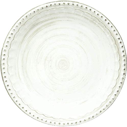 Zak Designs Melamine Dinnerware Set, 12-Piece, Service for 4, French Country House (Oyster White)