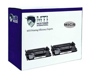 mti 26a micr toner compatible replacement for hp 26a 26x | laser printer m402 m402dn m402n m402dw m426fdn m426fdw | cf226a cf226x check printing ink cartridge (pack of 2)