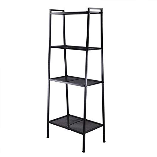 FRITHJILL Book Ladder Shelf,4-Tier Ladder Shelf Bookcase Storage Flower Shelf Display Shelf，Black