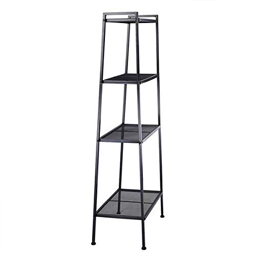 FRITHJILL Book Ladder Shelf,4-Tier Ladder Shelf Bookcase Storage Flower Shelf Display Shelf，Black