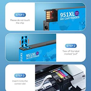 Compatible Ink Cartridge Replacement for HP 950XL 951XL 950 951 Ink Cartridge Works with HP OfficeJet Pro 8600 8610 8620 8100 8630 8660 8640 8615 8625 276DW 251DW 271DW