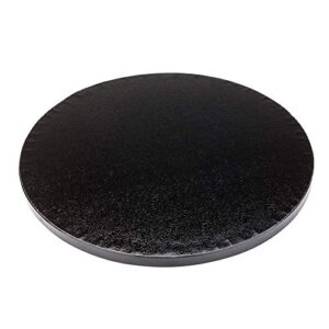 Restaurantware Pastry Tek 10 Inch x 1/2 Inch Thick Cake Drum, 1 Covered Edge Cake Board - Round, Grease Resistant, Black Cardboard Thick Cake Base, Durable, For Parties Or Catering