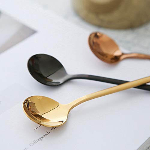 8 Pcs Coffee Spoons Teaspoons 5.3-Inch Matte Frosted Handle Stainless Steel Espresso Spoons for Coffee Ice Cream Sugar Dessert Cake Soup