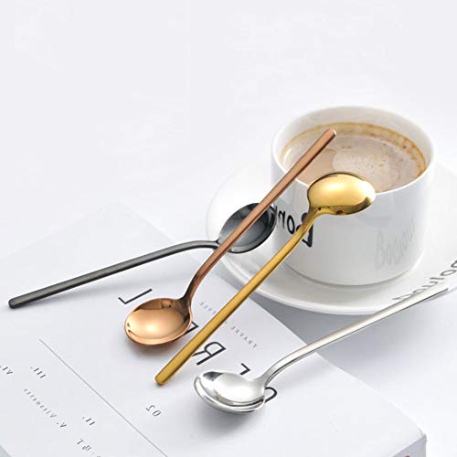 8 Pcs Coffee Spoons Teaspoons 5.3-Inch Matte Frosted Handle Stainless Steel Espresso Spoons for Coffee Ice Cream Sugar Dessert Cake Soup