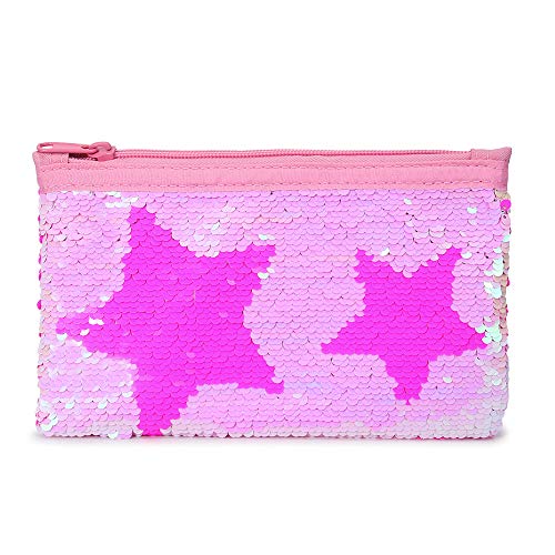 Cute Pencil Case for Girls Kids Mermaid Sequin Pencil Pouch Pen Holder Cosmetic Makeup Organizer Bag Purse for Women