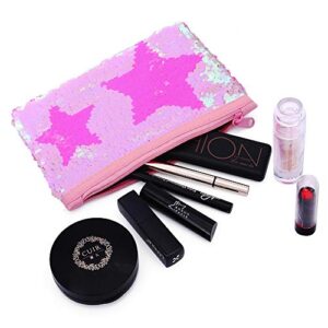 Cute Pencil Case for Girls Kids Mermaid Sequin Pencil Pouch Pen Holder Cosmetic Makeup Organizer Bag Purse for Women