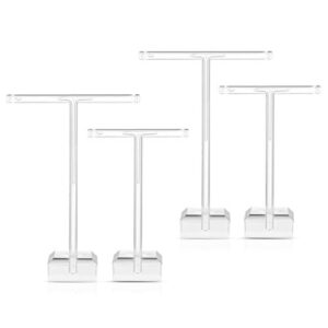 topbathy acrylic jewelry tree stand,earring holder,hanging jewelry organizer,for necklaces bracelet earrings and ring (4pcs)