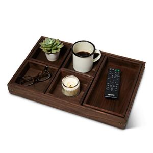 ottoman serving trays for coffee table - large rustic coffee tray for coffee tables - large couch and sofa serving tray for food - dimension (18.5 x 12 inches)