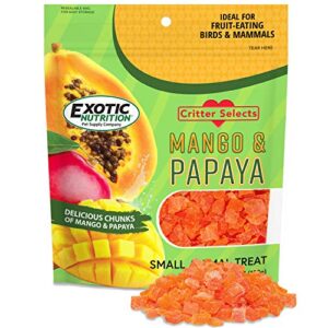 mango & papaya treat (4.5 oz.) - healthy natural dried fruit treat - for sugar gliders, hedgehogs, prairie dogs, chinchillas, monkeys, squirrels, skunks, parrots, degus, marmosets & other small pets