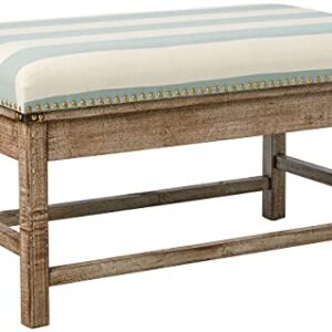 Decor Therapy Farley Upholstered Weathered Ottoman, 35.43x20.08x19.69, Driftwood