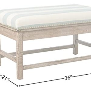 Decor Therapy Farley Upholstered Weathered Ottoman, 35.43x20.08x19.69, Driftwood