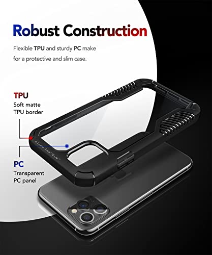 MOBOSI Vanguard Armor Designed for iPhone 11 Pro Max Case, Rugged Cell Phone Cases, Heavy Duty Military Grade Shockproof Drop Protection Cover for iPhone 11 Pro Max 6.5 Inch 2019, Matte Black
