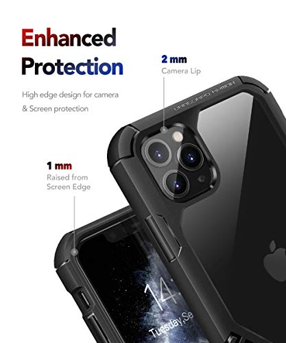 MOBOSI Vanguard Armor Designed for iPhone 11 Pro Max Case, Rugged Cell Phone Cases, Heavy Duty Military Grade Shockproof Drop Protection Cover for iPhone 11 Pro Max 6.5 Inch 2019, Matte Black