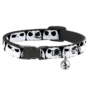 cat collar breakaway nightmare before christmas 7 jack expressions black white 8 to 12 inches 0.5 inch wide
