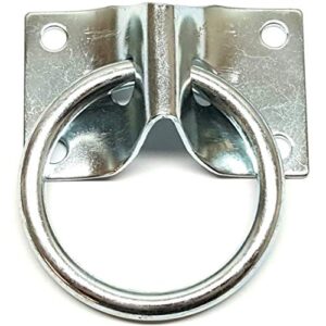 hill leather company barn and stable cross tie plate with 2" cross tie ring - equestrian and livestock tie off