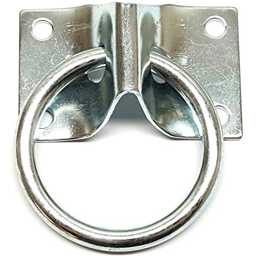 Hill Leather Company Barn and Stable Cross Tie Plate with 2" Cross Tie Ring - Equestrian and Livestock Tie Off