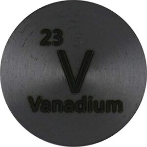 vanadium (v) 24.26mm metal disc 99.9% pure for collection or experiments