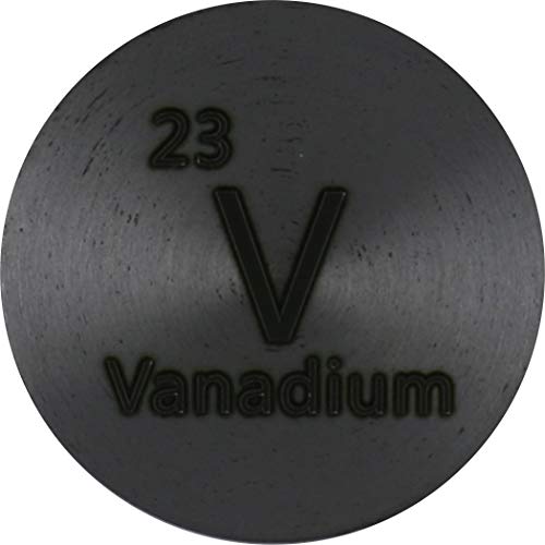 Vanadium (V) 24.26mm Metal Disc 99.9% Pure for Collection or Experiments