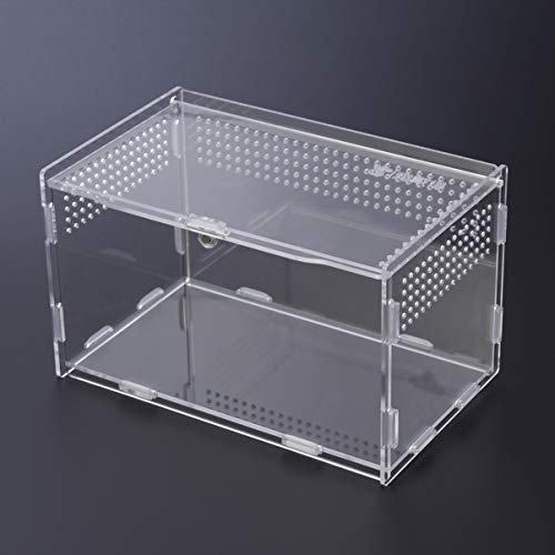 POPETPOP Reptile Tank 1Pc Reptile Box Portative Utility Reptile Box Feeding Case for Tortoise Spider Scorpion Snake Snail Terrarium