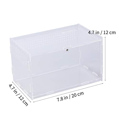 POPETPOP Reptile Tank 1Pc Reptile Box Portative Utility Reptile Box Feeding Case for Tortoise Spider Scorpion Snake Snail Terrarium