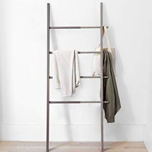 Umbra 320260-918 Hub Ladder, Expandable Freestanding Rack, Bathroom Towel Holder, and Clothes Organizer, Grey,2" x 60" x 27"