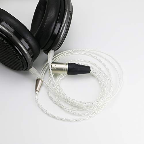 NewFantasia 4-pin XLR Balanced Male HiFi Cable Compatible with Sennheiser HD650, HD600, HD580, HD660S, HD58X, HD565, HD545, HD535, Massdrop HD6XX Headphones Silver Plated Audio Upgrade Cable