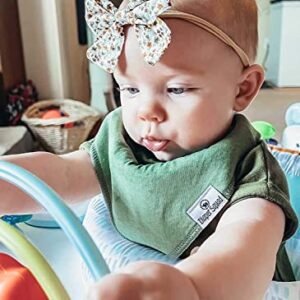 Diaper Squad 100% Organic Cotton Earthy Solid 10-Pack Baby Drool Bandana Bibs for Boys and Girls, Plain Colors