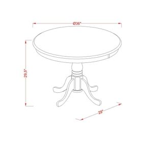 East West Furniture ANKE3-LWH-W Dining Room Table Set, 3-Pieces