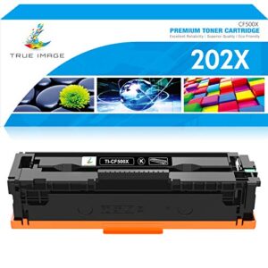 true image compatible toner cartridge replacement for hp 202x cf500x 202a cf500a color pro m281fdw m281cdw m254dw m280nw m254nw m281fdn mfp m281 m254 ink printer (black, 1-pack)