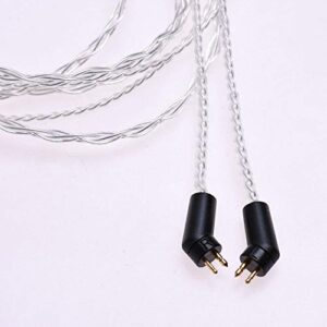 gagacocc 1.2m (4ft) 5n occ silver plated headphone extension cord cable for etymotic er4p er4b er4s er4sr er4xr er4pt balanced cable (2 pin plug)