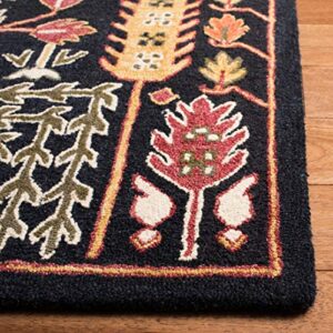 SAFAVIEH Aspen Collection 5' x 8' Black / Red APN522Z Handmade Boho Wool Area Rug