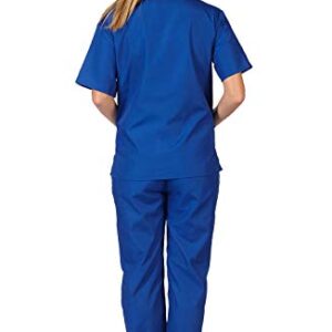 Natural Uniforms Women's Scrub Set Medical Scrub Tops and Pants - Pack of 2 Set (4X-Large, Dark Royal Blue)