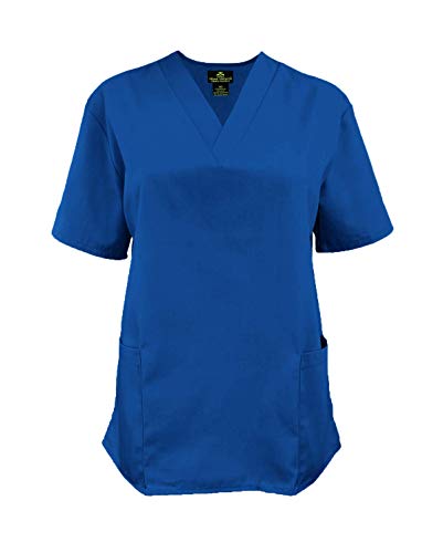 Natural Uniforms Women's Scrub Set Medical Scrub Tops and Pants - Pack of 2 Set (4X-Large, Dark Royal Blue)