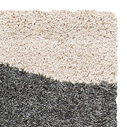 SAFAVIEH Florida Shag Collection 4' x 6' Ivory/Grey SG475 Abstract Non-Shedding Living Room Bedroom Dining Room Entryway Plush 1.2-inch Thick Area Rug