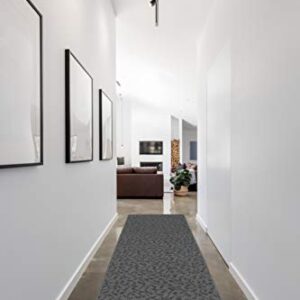 Garland Rug Ivy Vine Area Rug Runner, 3 ft x 12 ft, Cinder Gray