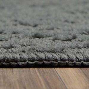 Garland Rug Ivy Vine Area Rug Runner, 3 ft x 12 ft, Cinder Gray