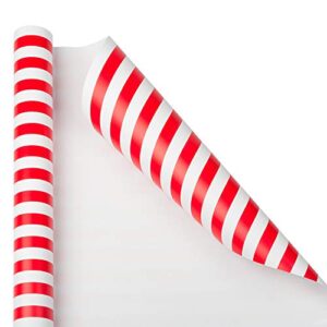 JAM Paper Gift Wrap - Striped Wrapping Paper - 50 Sq Ft Total - Red & White Stripes - 2 Rolls/Pack