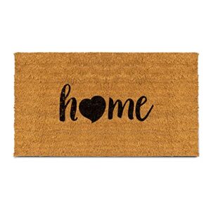 plus haven coco coir door mat with heavy duty backing, home doormat, 17.5”x30” size, easy to clean entry mat, beautiful color and sizing for outdoor and indoor uses, home décor