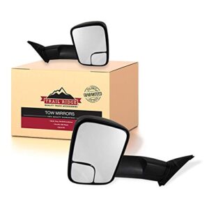 trail ridge towing mirror power heated textured black pair set for tacoma new