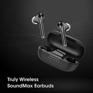 KNZ SoundMax Premium True Wireless Earphones with Qi Wireless Charging Case; Bluetooth 5 Earbuds with HD Sound Quality; Hands-Free Headset; Touch Control; Charging via USB Type-C or Wirless.