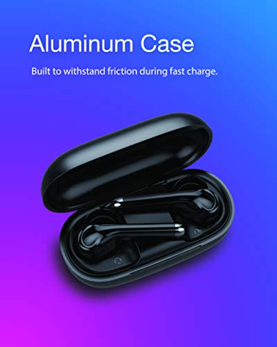 KNZ SoundMax Premium True Wireless Earphones with Qi Wireless Charging Case; Bluetooth 5 Earbuds with HD Sound Quality; Hands-Free Headset; Touch Control; Charging via USB Type-C or Wirless.