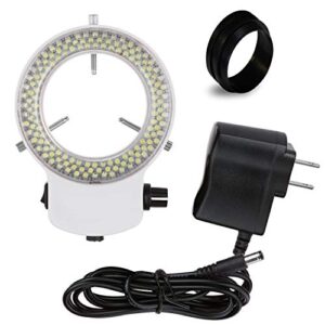 vision scientific vmlifr-09w white adjustable 144 led ring light illuminator for stereo microscope