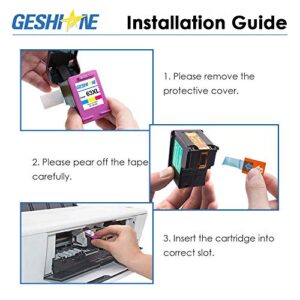 GESHINE 63 XL Remanufactured Ink Cartridge Replacement for HP 63XL High Yield Used for HP 4520 4516 Officejet 4650 3830 3831 4655 Deskjet 2130 2132 3630 3633 3634 Printer (1 Black, 1 Tri-Color)