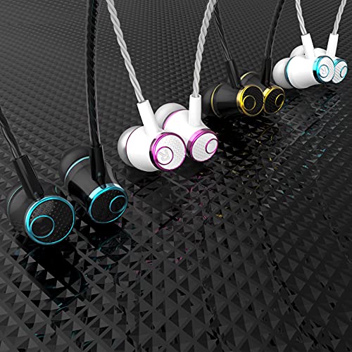 MUNSKT 4 Pairs Headphone Heavy Bass Stereo Earphones Earbuds with Remote & Microphon,Laptops,Gaming Noise Isolating Tangle Free Headsets in Ear Headphones